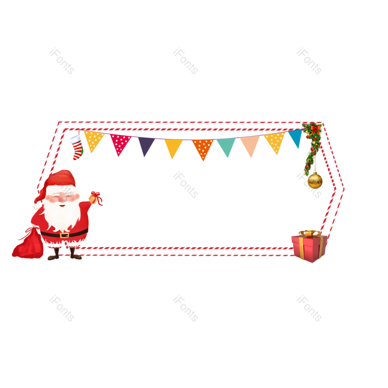 边框图片,装饰元素,送礼PNG,圣诞老人免抠素材